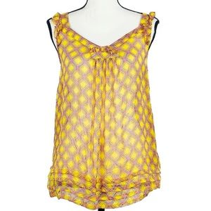 Zara Basics Semi-Sheet Yellow Tank Top